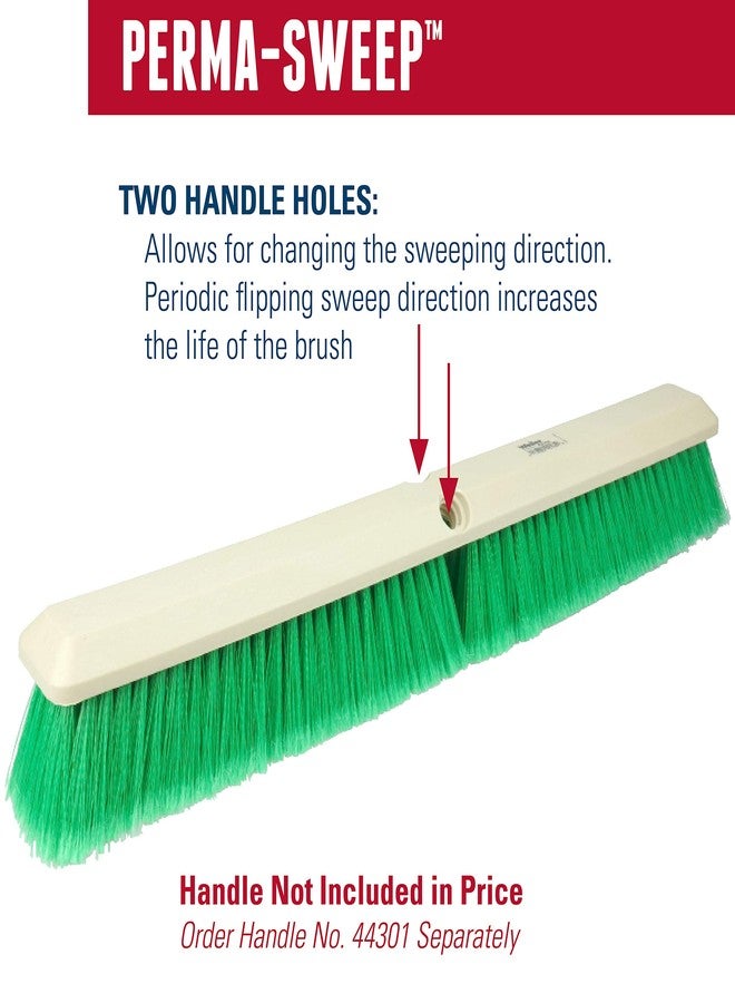Weiler 42164 Perma-Sweep Polystyrene Fine Sweep Floor Brush, 2-1/2" Width, 24" Overall Length, Green - Image 4
